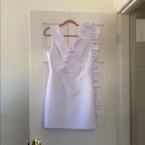 MSGM Milano White ruffle dress